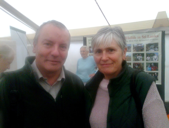 John Hunt and Lynda Hunt at the British Birdfair 2014